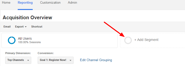 Add Segment Google Analytics